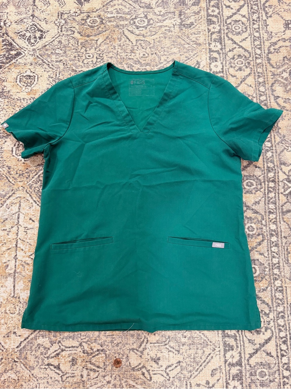 Figs Hunter Green Scrub Top